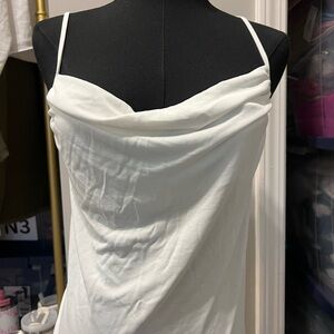 Elegant White Cowl Neck bodysuit